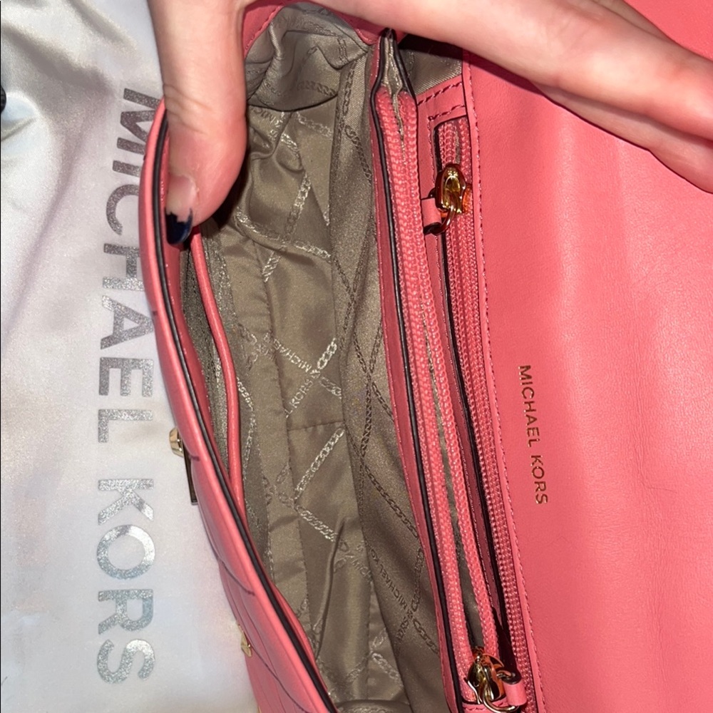 MICHAEL Michael Kors Pink and Gold Quilted Shoulder Bag - Picture 8 of 11